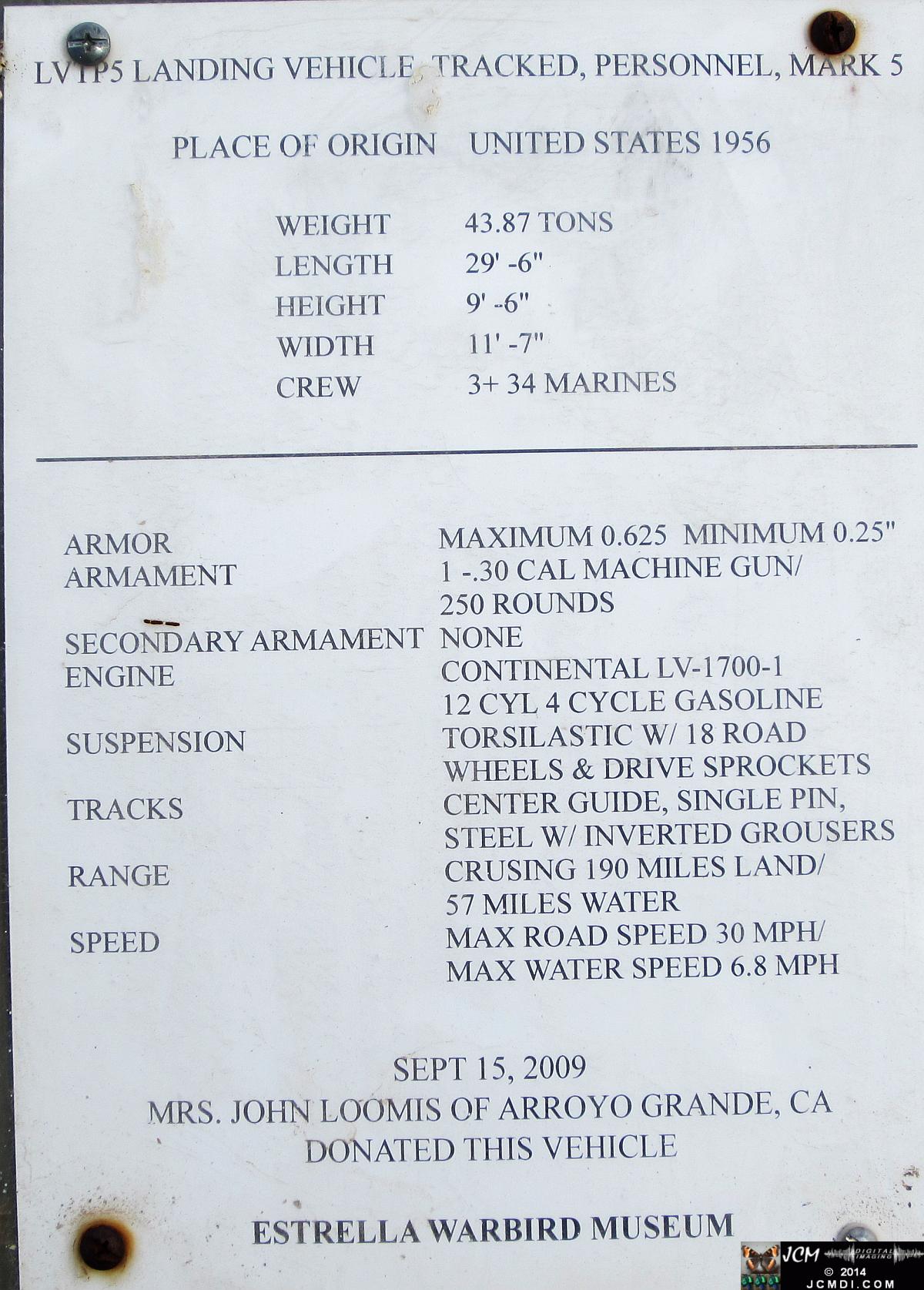 Estrella Warbird Museum Paso Robles LVTP5 USMC Landing Vehicle